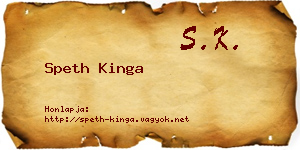Speth Kinga névjegykártya