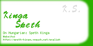 kinga speth business card